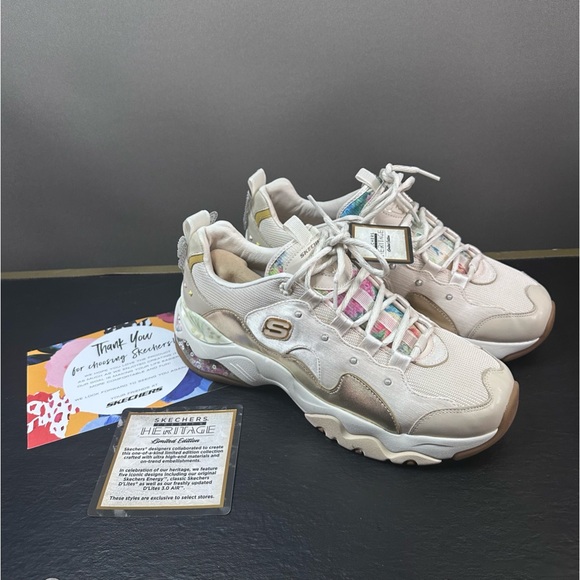 NIB Skechers Premium Heritage D'Lites 3.0 Air Sparkling Lady Butterfly Limited - Picture 4 of 15